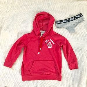 🌸 VSPINK Hoodie, 3/4 Arm Length, Pink/Red